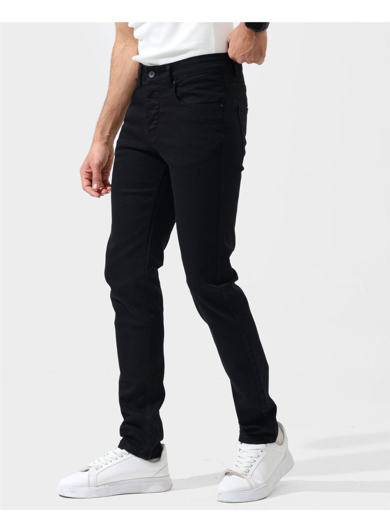 دوت بنطلون رجالي سليم فيت جبردين 5 جيب بخامة مرنة (ليكرا) - Image 3